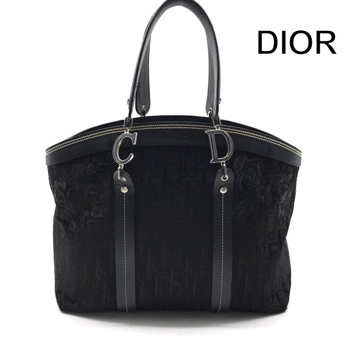 良品 Christian Dior ディオール トロッター フラワー刺繍 ハンド