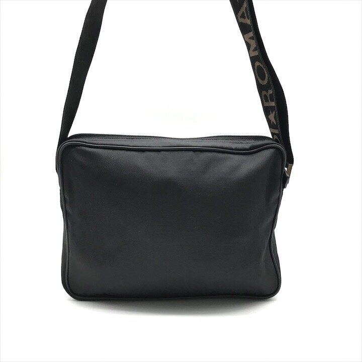 良品 FENDI フェンディ ナイロン ショルダー バッグ ブラック ロゴ