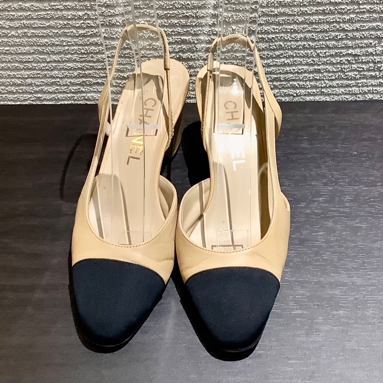 シャネル CHANEL 26SS スリングバック パンプス ココマーク ベージュ