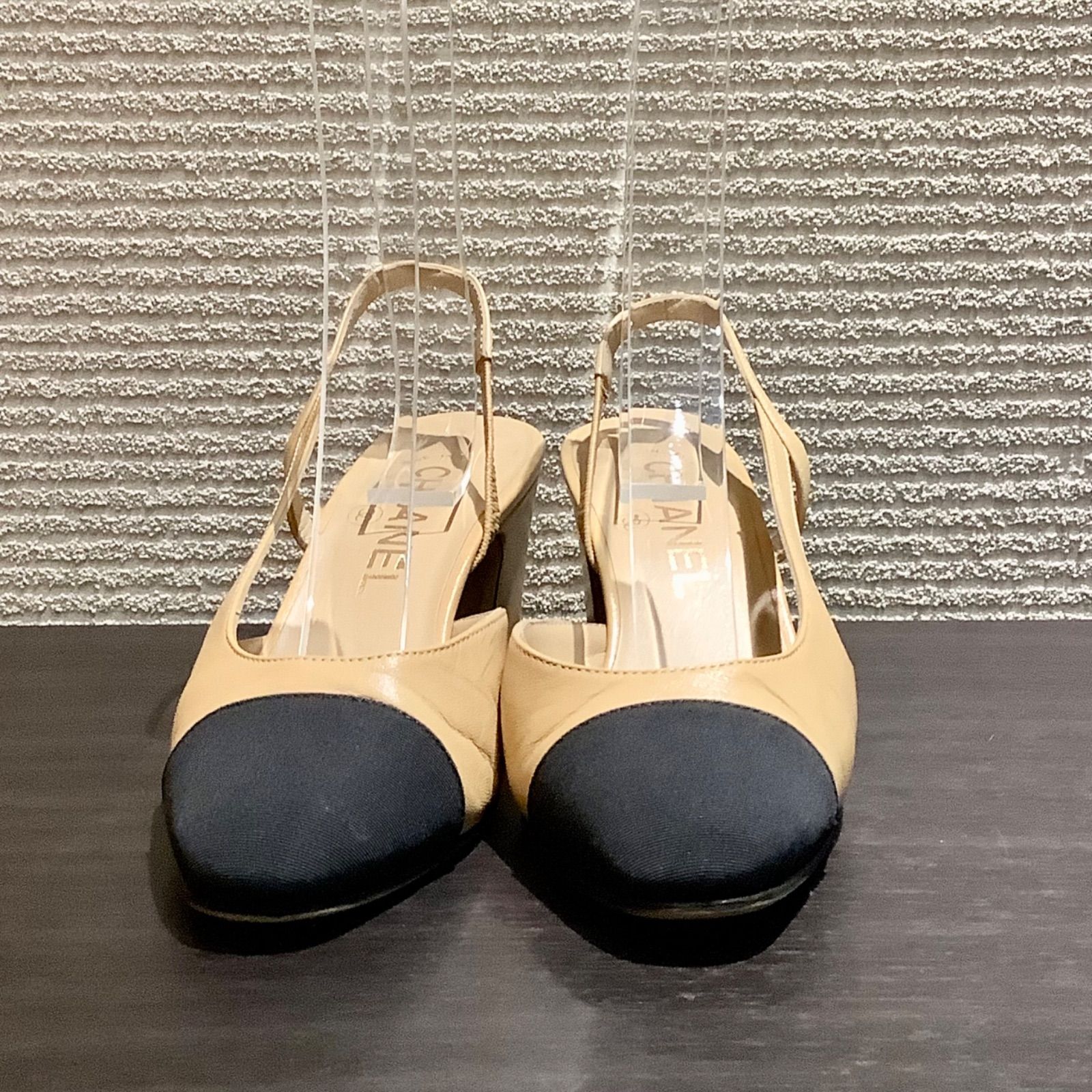シャネル CHANEL 26SS スリングバック パンプス ココマーク ベージュ