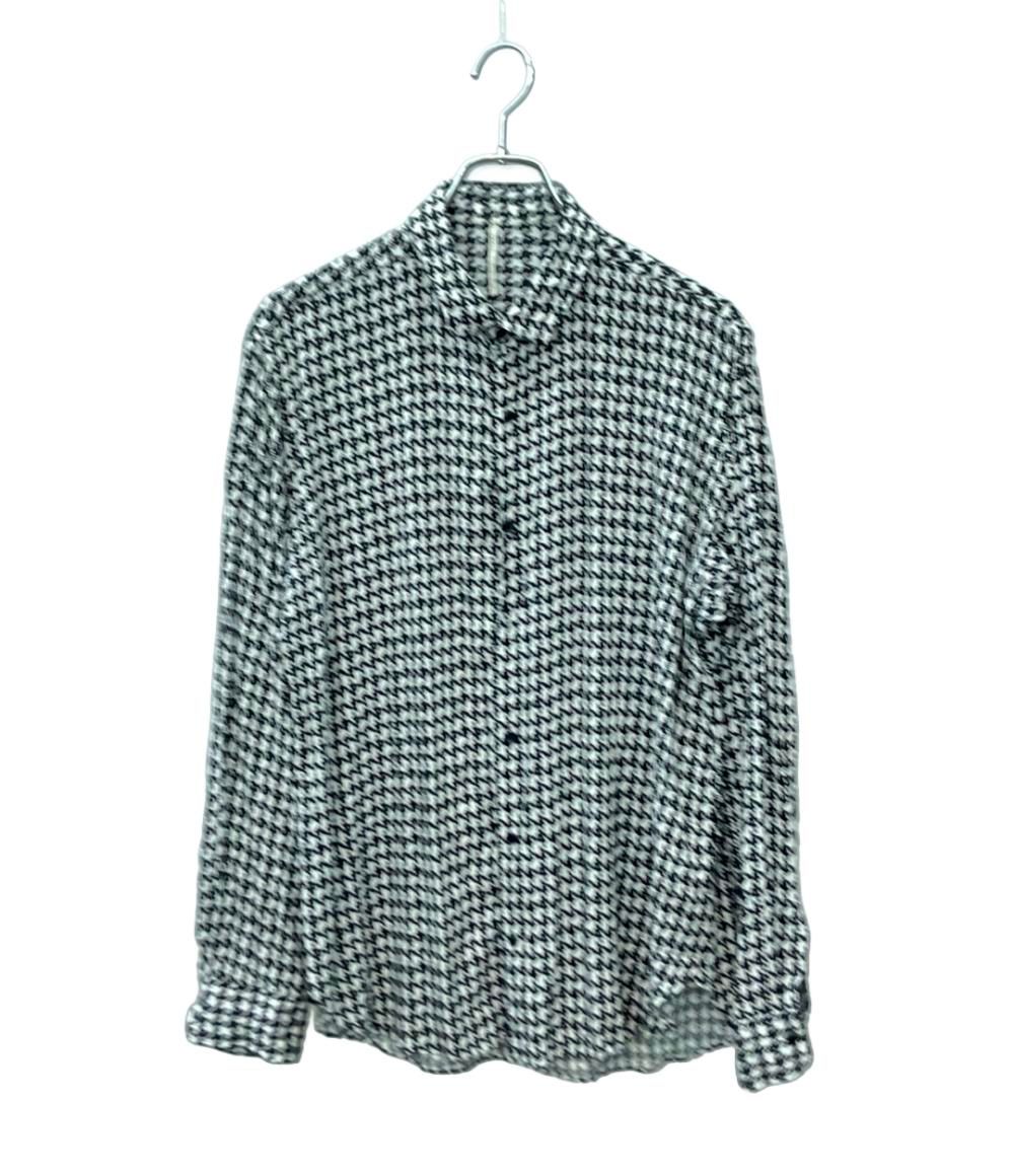 エムズブラック 長袖シャツ 千鳥格子柄 レーヨン 2223007E メンズ SIZE 40 (M) m's braque
