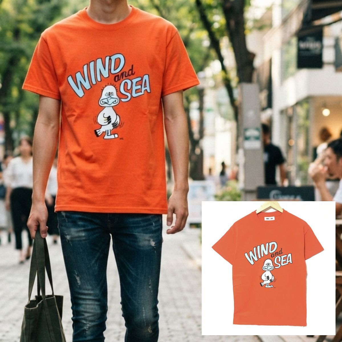 鮮やかオレンジ【WIND AND SEA】ウィンダンシー 半袖 Tシャツ トップス