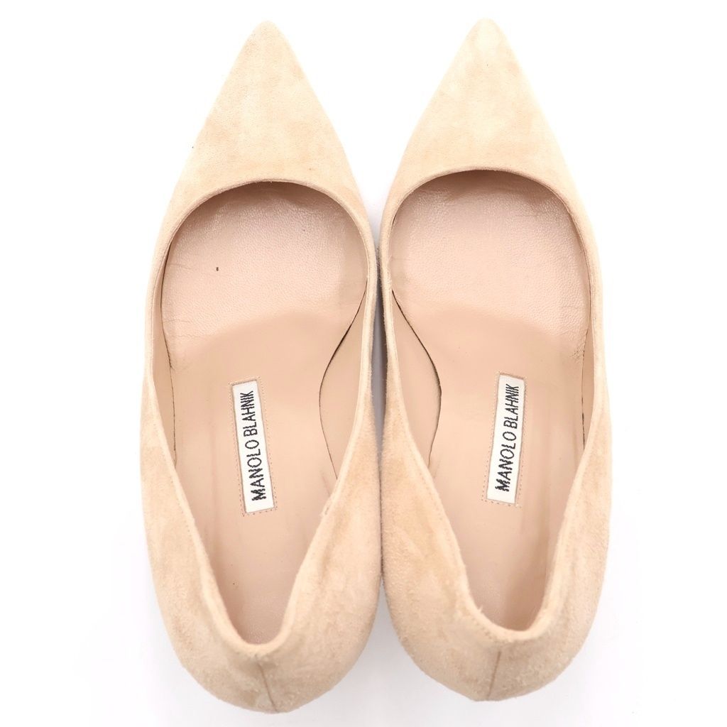 Manolo Blahnik スエード パンプス ベージュ MANOLO BLAHNIK (マノロブラニク) スエードレザー ヒール パンプス