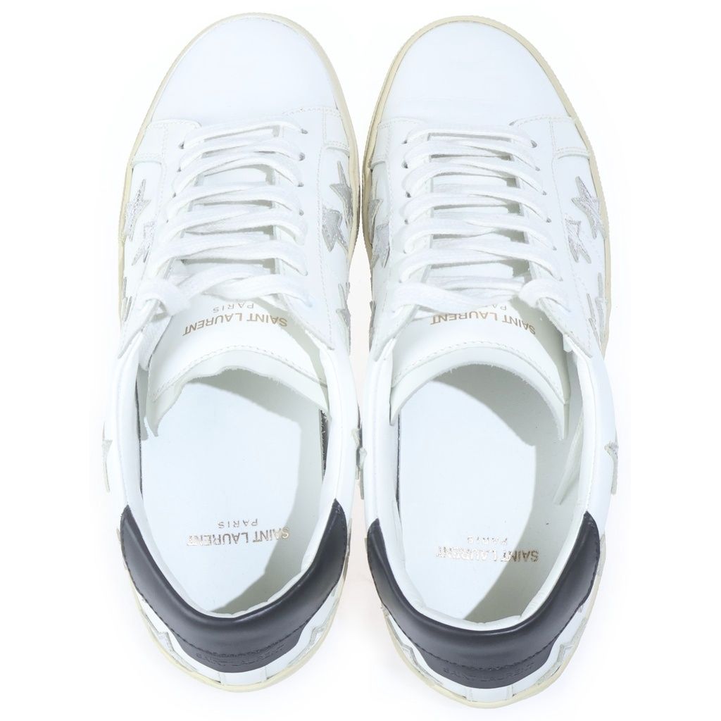 SAINT LAURENT サンローラン 421572 Court Classic Star レザー スターデザイン 星柄 ローカット スニーカー ホワイト系 41【新古品】【未使用】【中古】 SAINT LAURENT PARIS (サンローランパリ) Court Classic Star レザー