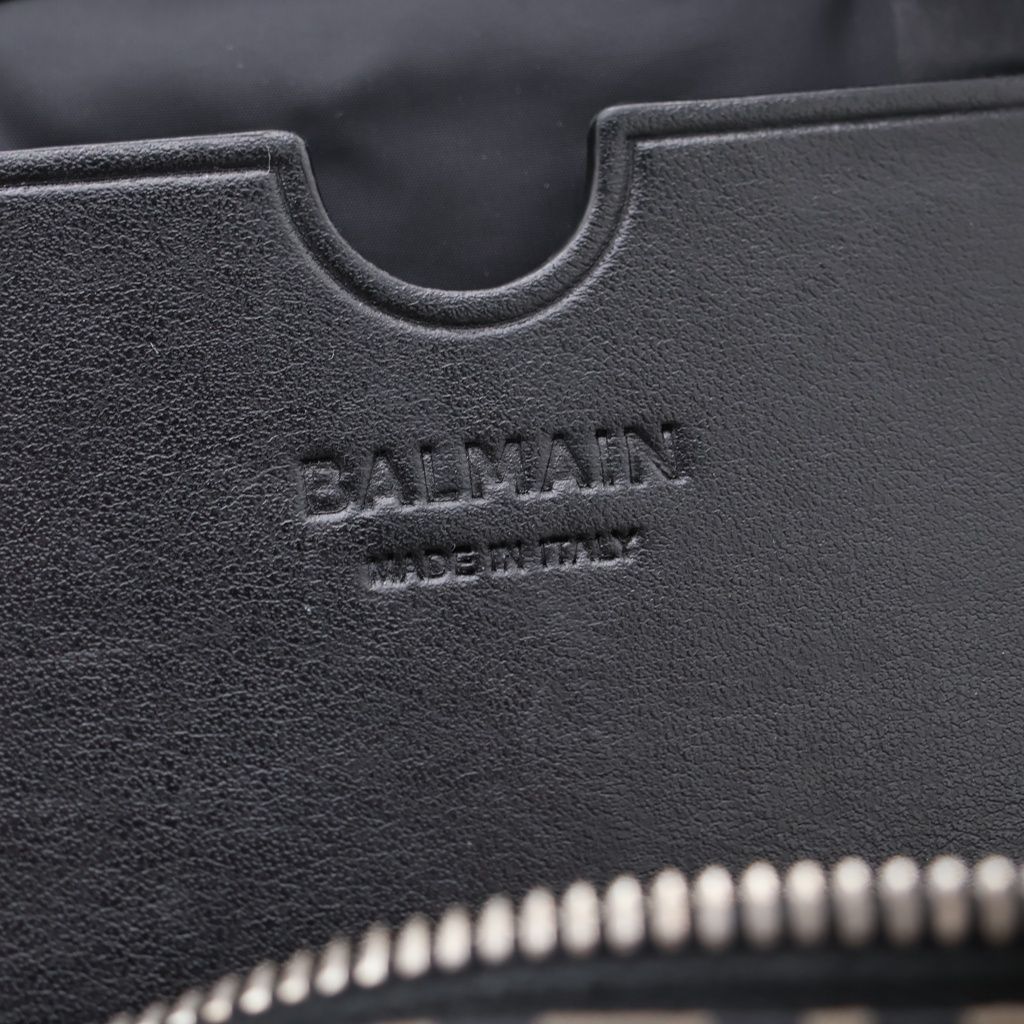 BALMAIN (バルマン) モノグラムロゴ ナイロン レザー ショルダーバッグ