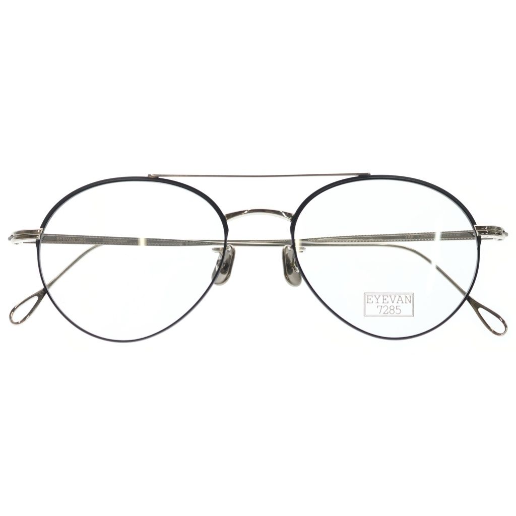 EYEVAN (アイヴァン) 7285 MODEL139 ティアドロップフレーム クリアレンズ サングラス メガネ ブラック/シルバー