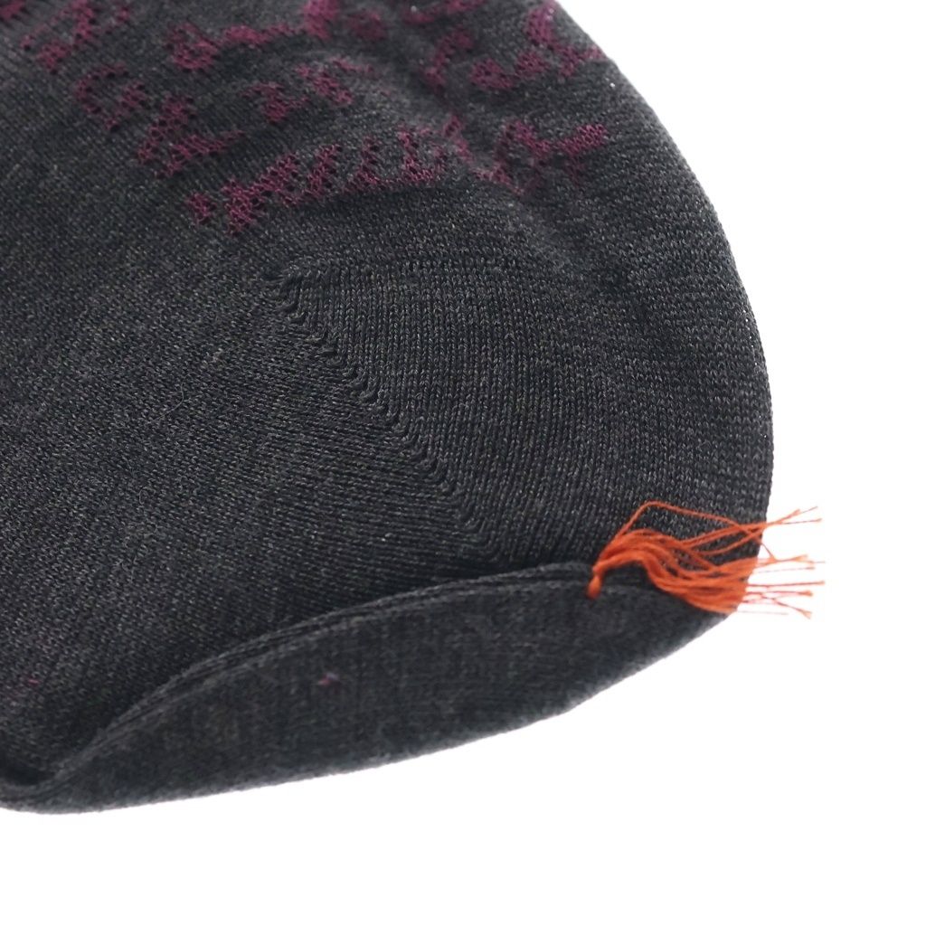 Berluti ベルルッティ カリグラフィ スクリット 総柄 コットン ソックス 靴下 グレー/ボルドー Berluti (ベルルッティ) カリグラフィ スクリット 総柄 コットン