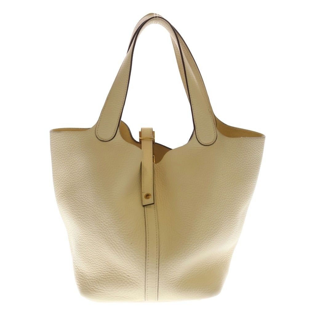 HERMES (エルメス) ピコタンロックMM トリヨンクレマンス ゴールド金具 ハンドバッグ Z刻印 ナタ アイボリー