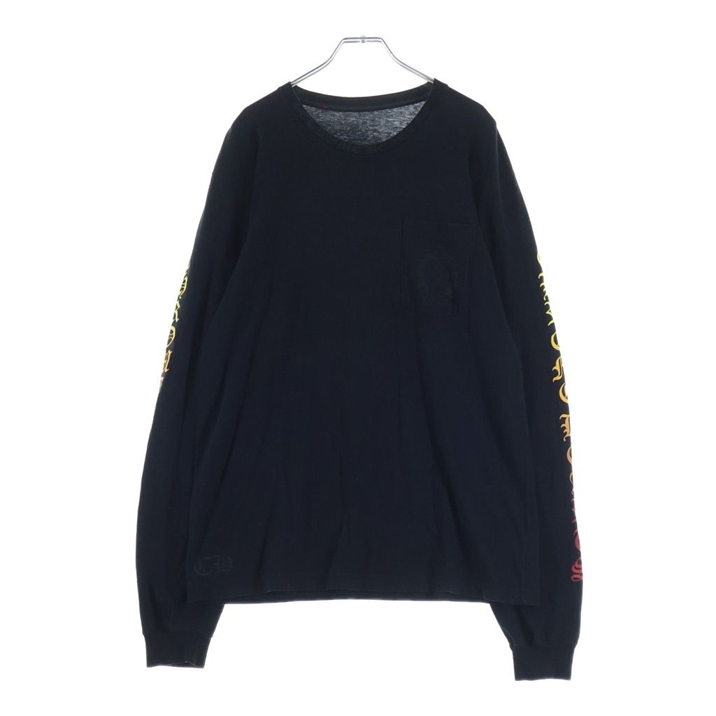 クロムハーツ アームロゴプリント L/S Tシャツ ブラック CHROME HEARTS (クロムハーツ) Neck Logo Arm CH L/S Tee ネックロゴ