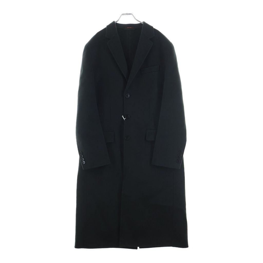 GUCCI (グッチ) ダブルウールコットン シングルブレスト コート ダーク