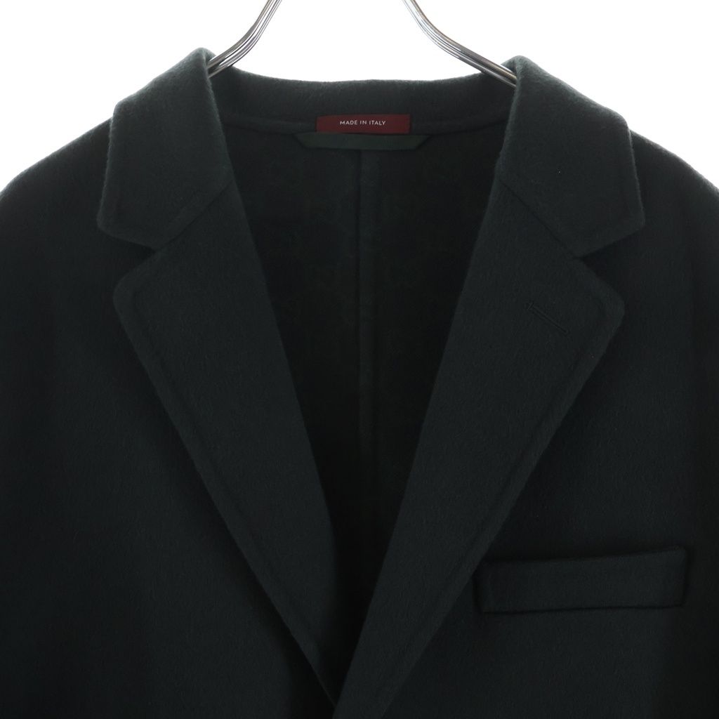 GUCCI (グッチ) ダブルウールコットン シングルブレスト コート ダーク