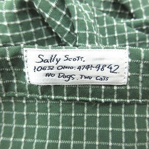 サリースコット Sally Scott ワンピース ロング 格子柄 半袖 9AR 緑