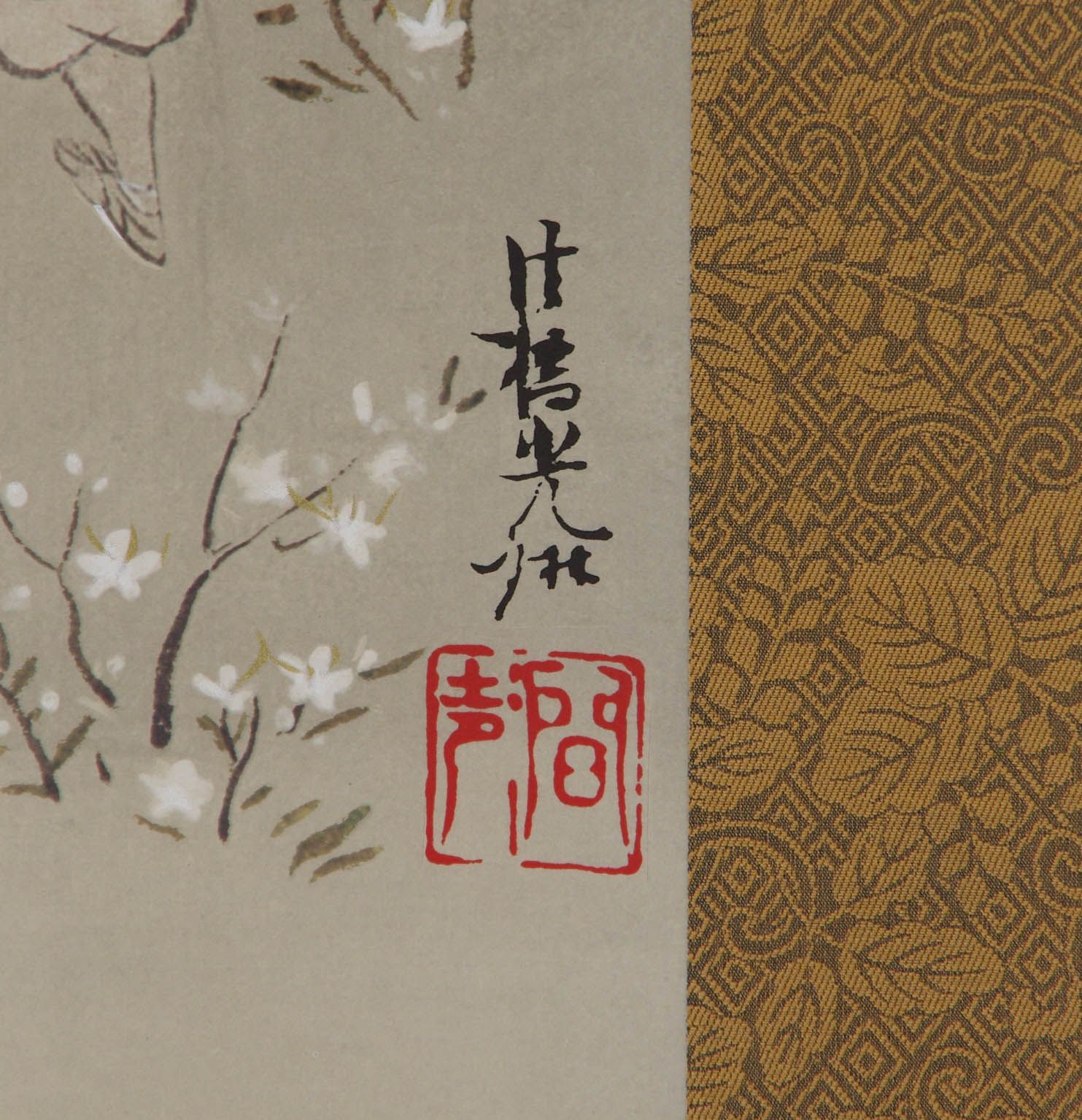 複製 工芸 掛軸 【 尾形光琳 業平東下り図 】 紙本 共箱 伊勢物語