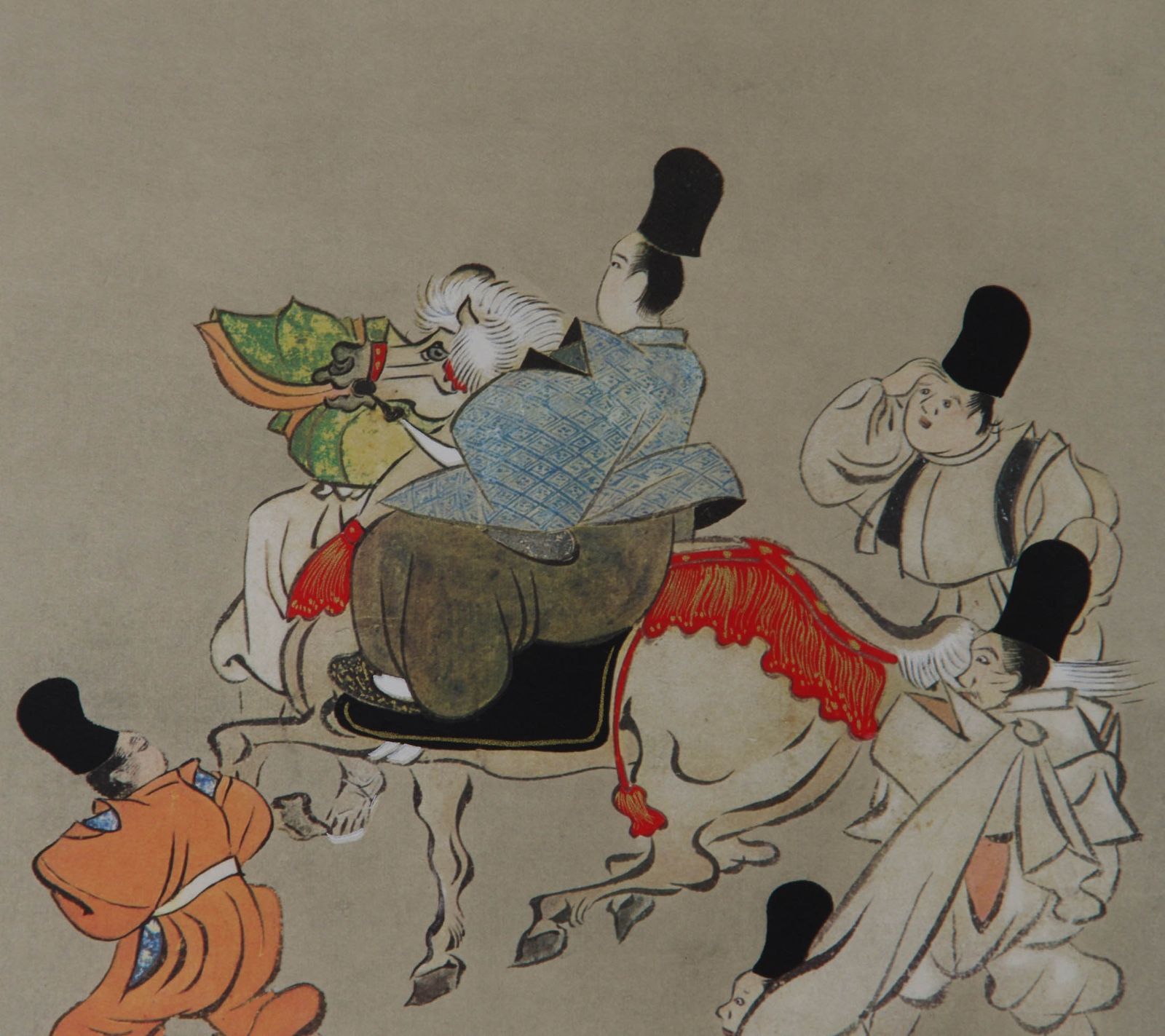 複製 工芸 掛軸 【 尾形光琳 業平東下り図 】 紙本 共箱 伊勢物語