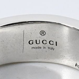 研磨済】GUCCI ゴルメット チェーン リング 17.5号 グリーン 指輪