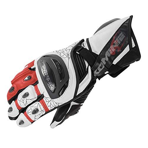 [コミネ] バイク用 グローブ チタニウムレーシンググローブ ホワイト/レッド 3XL GK-235 12969 春夏秋向け 本革 カーボン ストレッチ素材 チタン★m c9d8d0a0