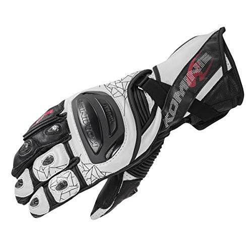 [コミネ] バイク用 グローブ チタニウムレーシンググローブ ホワイト/ブラック 2XL GK-235 12969 春夏秋向け 本革 カーボン ストレッチ素材 チタン★m c148be03