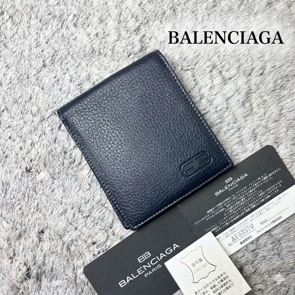 未使用】BALENCIAGA バレンシアガ 二つ折り財布 BBロゴ レザー