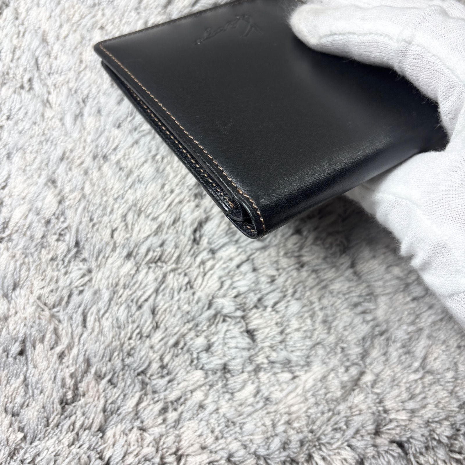 KENZO ケンゾー 二つ折り財布 筆記体ロゴ レザー 黒 - メルカリ