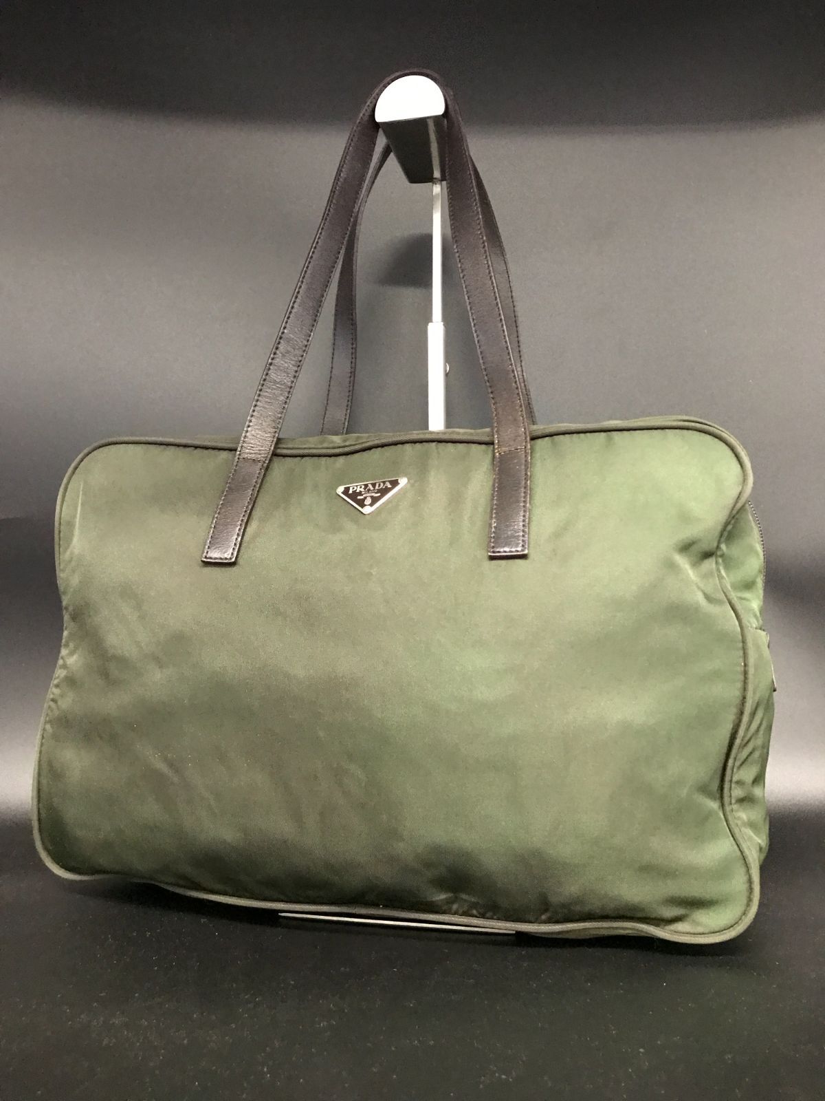 PRADA Prada tote bag test nylon shoulder strap khaki 2432