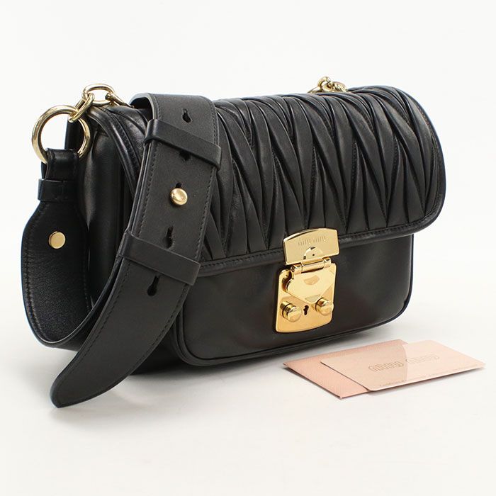 MIUMIU(OUTLET) ミュウミュウ アウトレット マテラッセ 5BD161 斜め掛け ショルダーバッグ/ラムスキン【中古】 レディース