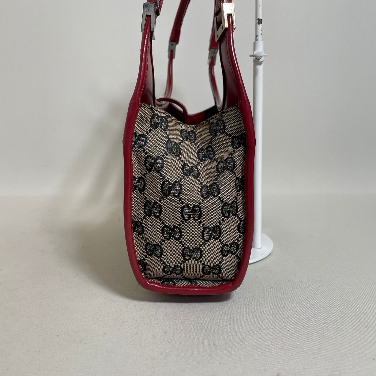 2606-174｜グッチ ジャッキー GGキャンバス ハンドバッグ レッド