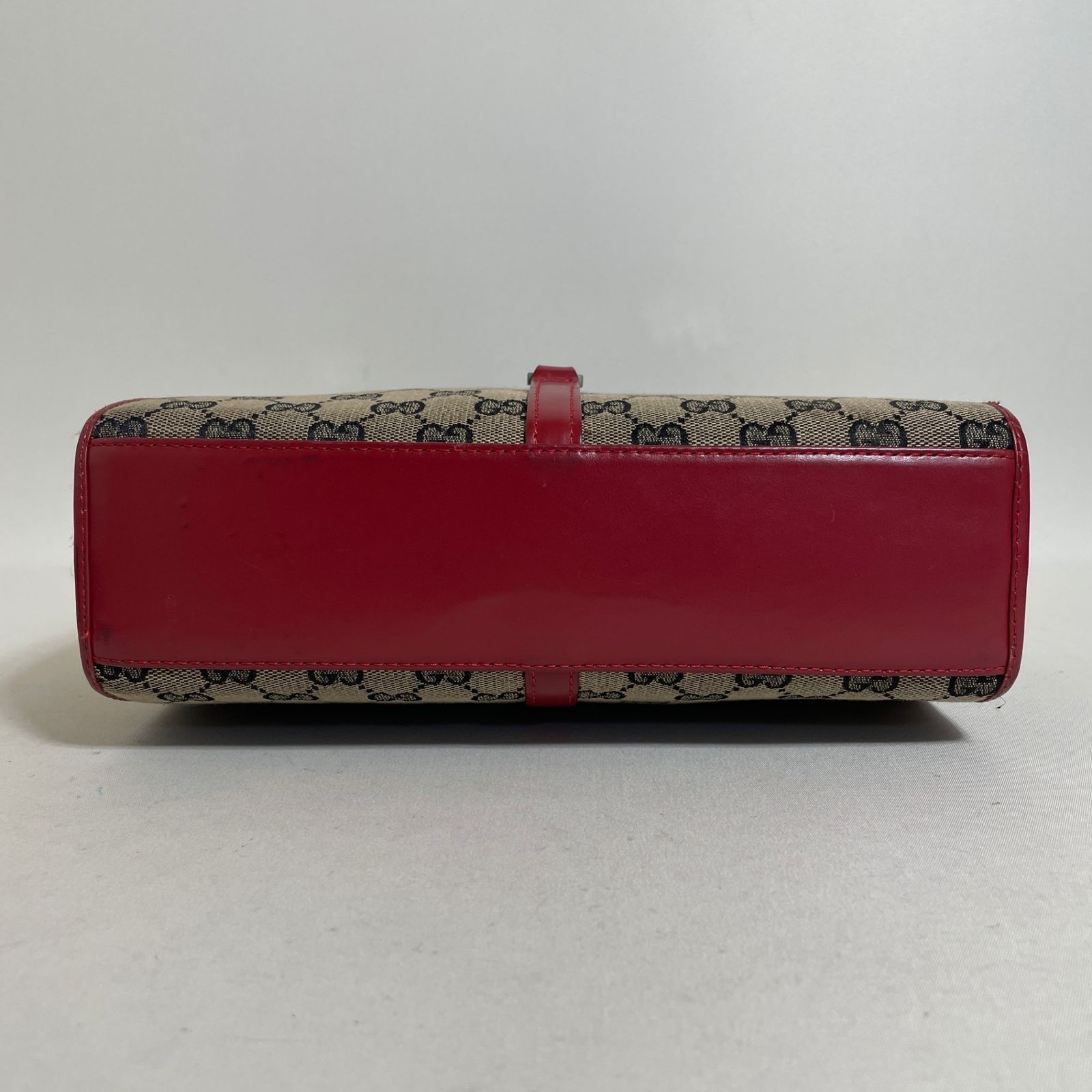 2606-174｜グッチ ジャッキー GGキャンバス ハンドバッグ レッド