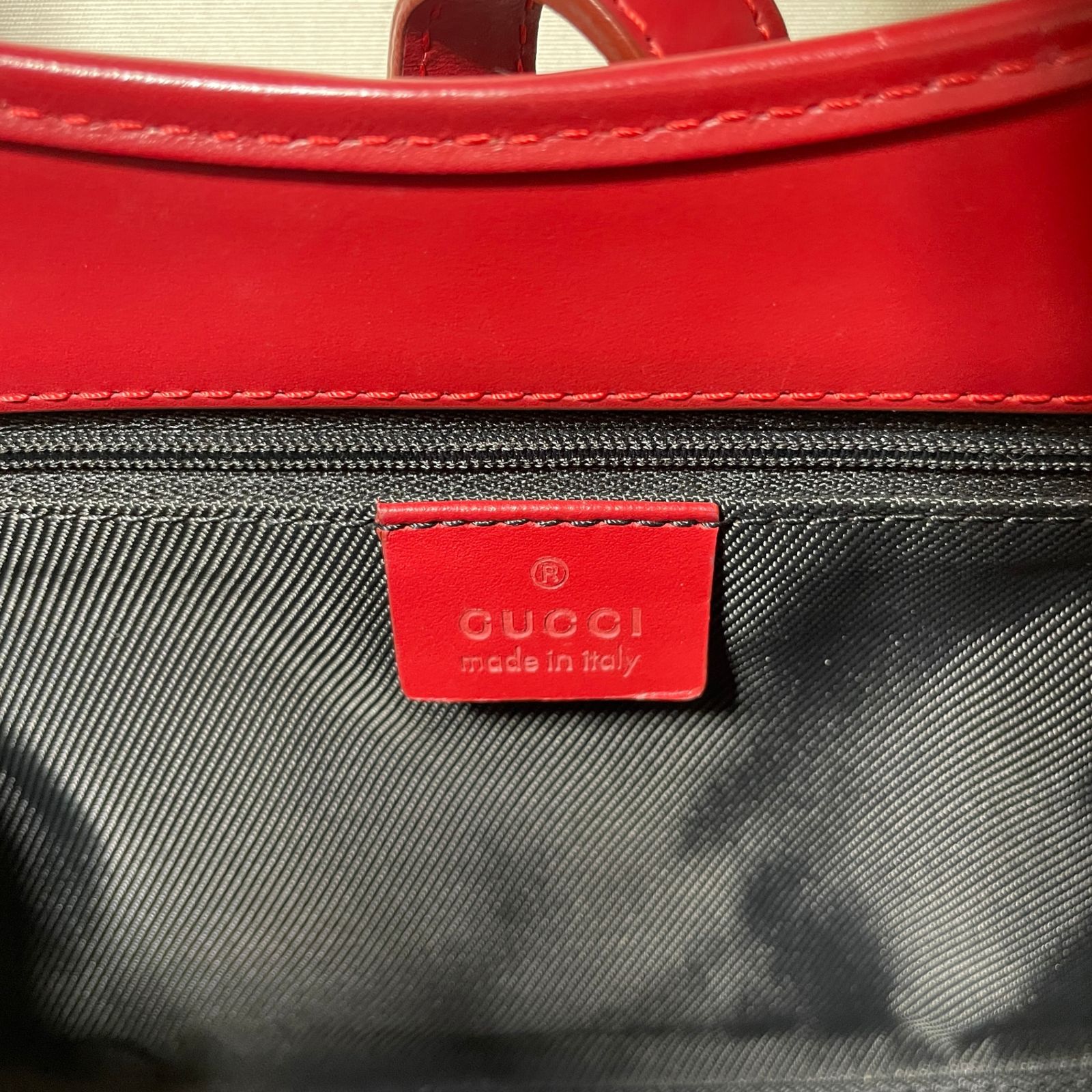 2606-174｜グッチ ジャッキー GGキャンバス ハンドバッグ レッド