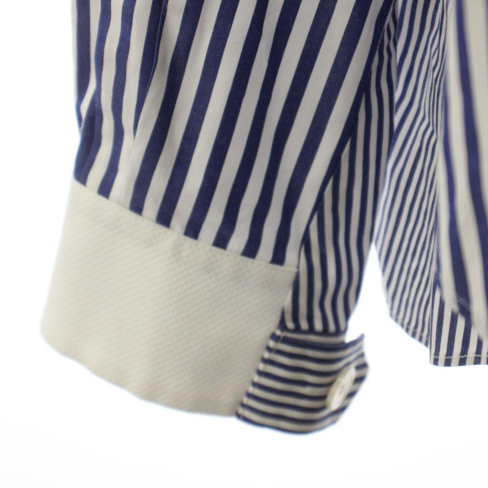 サカイ sacai 19AW 切替シャツ ブラウス 長袖 ストライプ柄 2 青