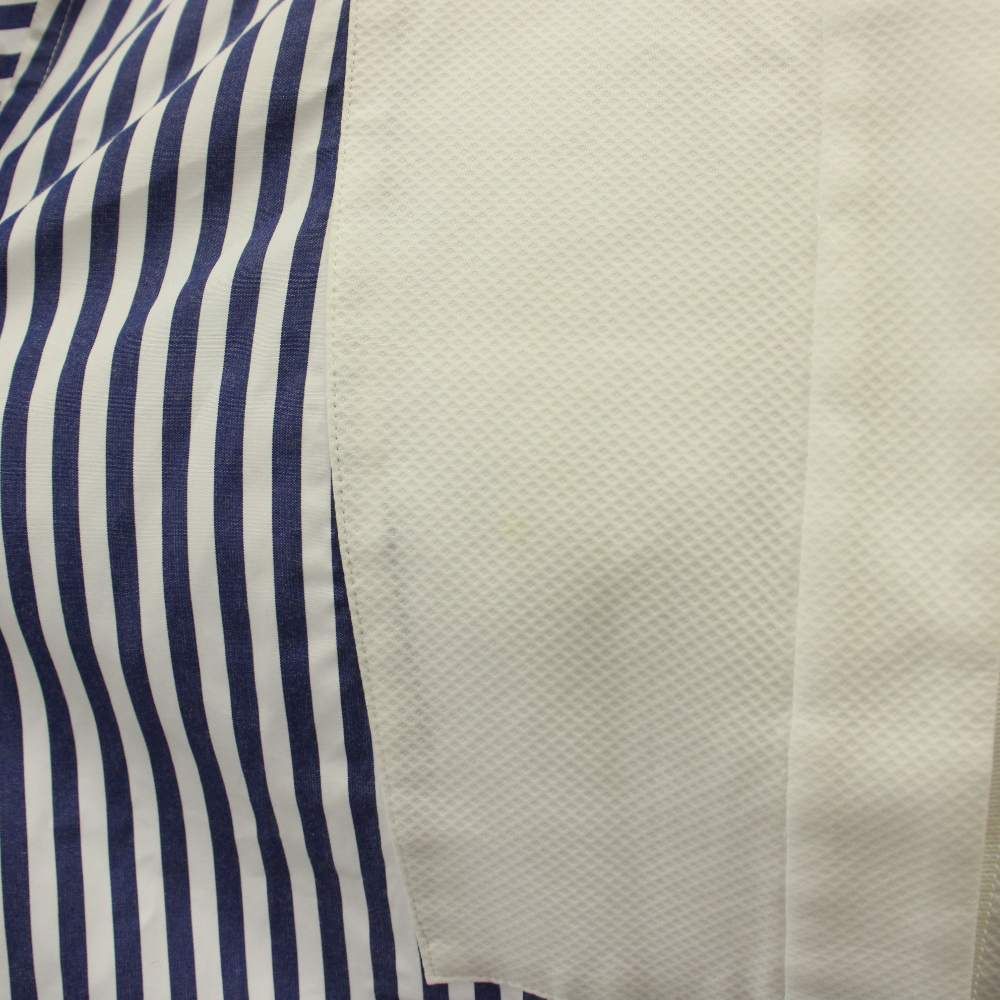 サカイ sacai 19AW 切替シャツ ブラウス 長袖 ストライプ柄 2 青