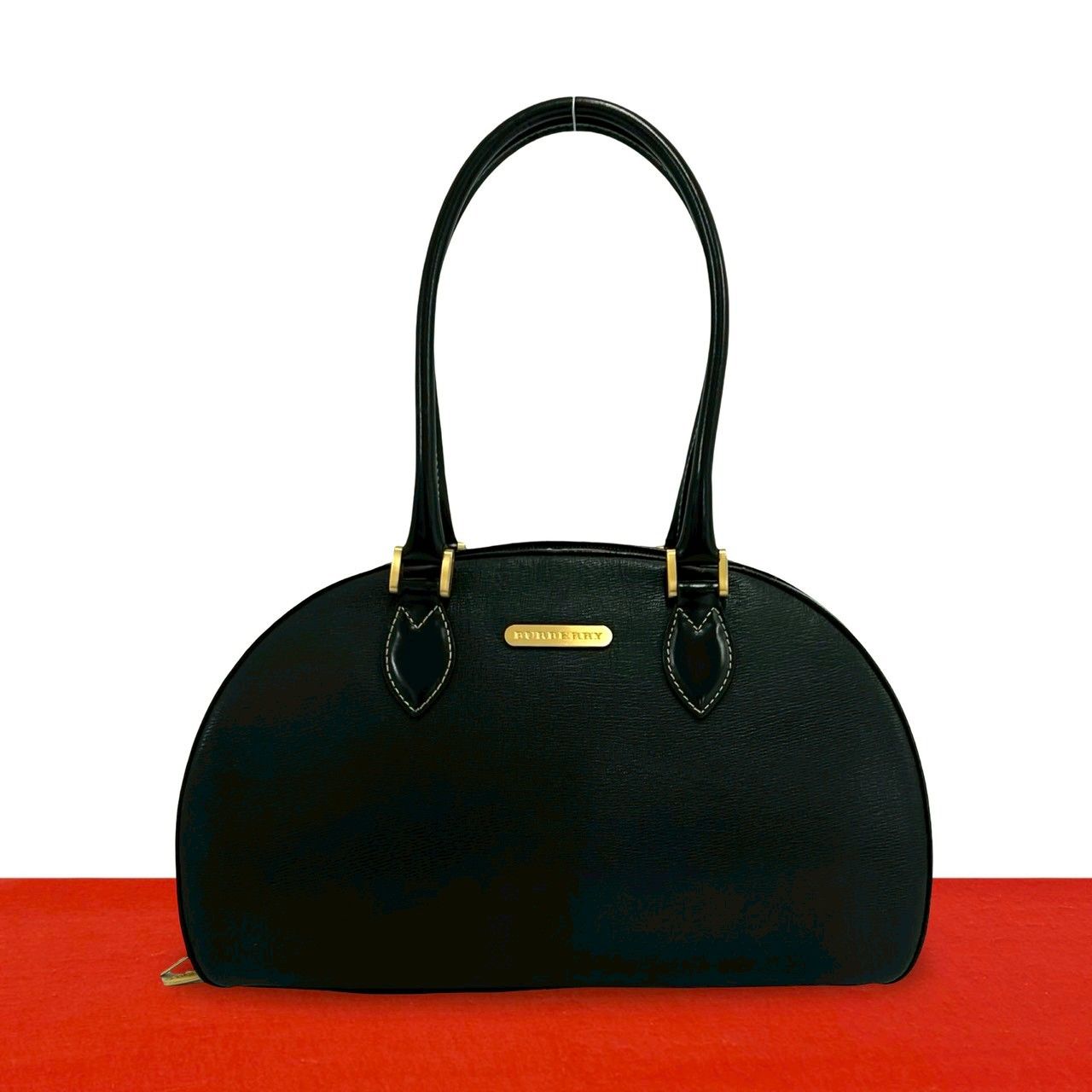 極 美品 希少品 BURBERRY バーバリー ロゴ 金具 ノバチェック レザー 