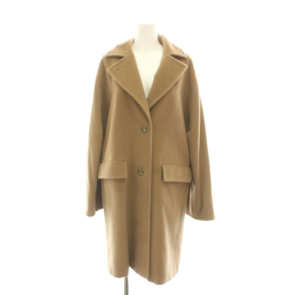 マックスマーラ MAX MARA チェスターコート ロング アウター ウール 40 ブラウン ベージュ /YM4