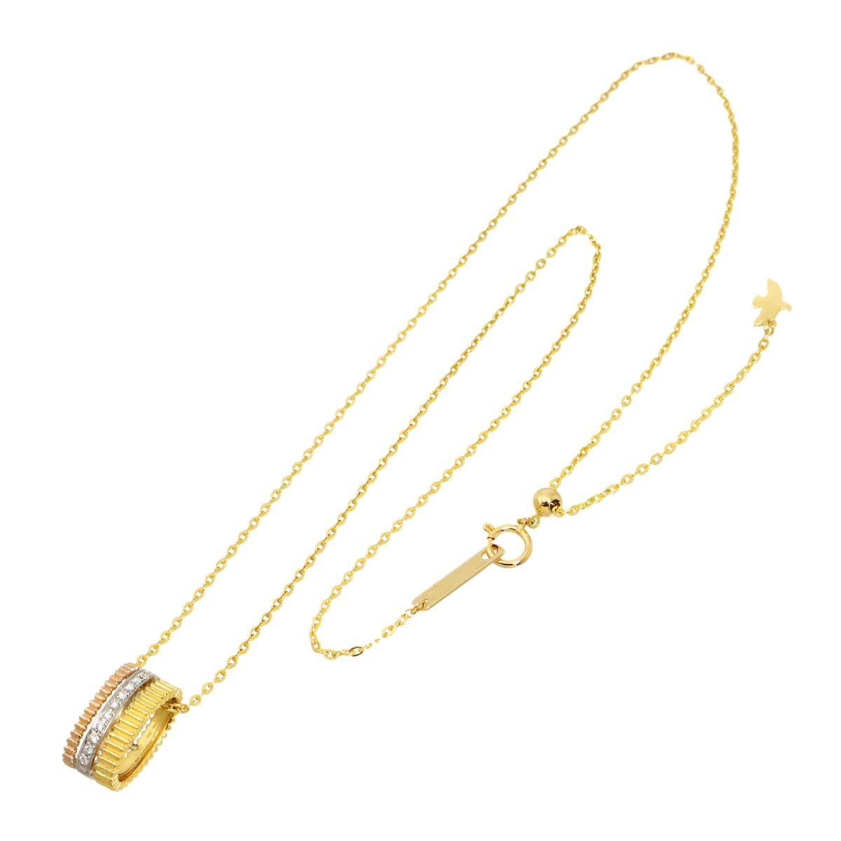 ニナリッチ NINA RICCI ダイヤ ネックレス 46cm K18 YG PG Pt プラチナ