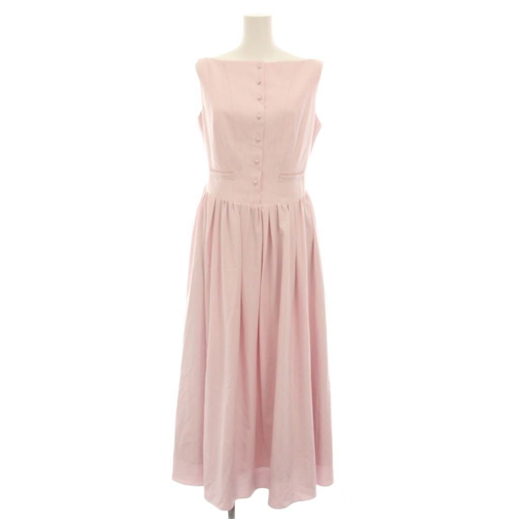 ハーリップトゥ Her lip to ドーヴィルギャザードロングドレス Deauville Gathered Long Dress ワンピース ボートネック ノースリーブ M ピンク 1252305165 /YT18