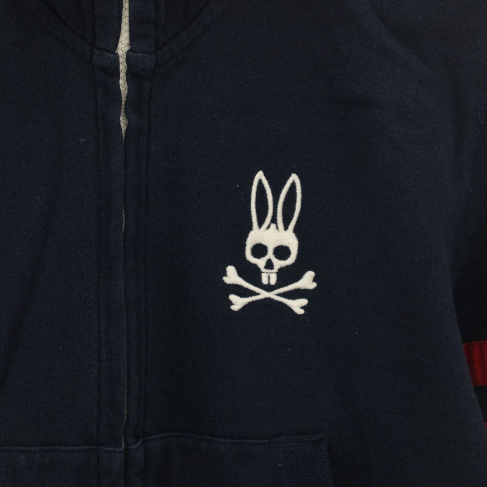 サイコバニー Psycho Bunny ジップアップパーカー フード ロゴ刺繍 M