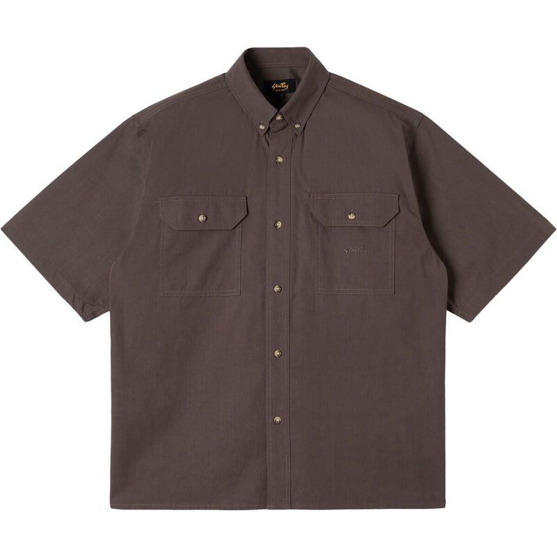 スタンレイ メンズ トップス シャツ 半袖 Stan Ray Work ShortSleeve Shirt Mens Washed Black ブラック