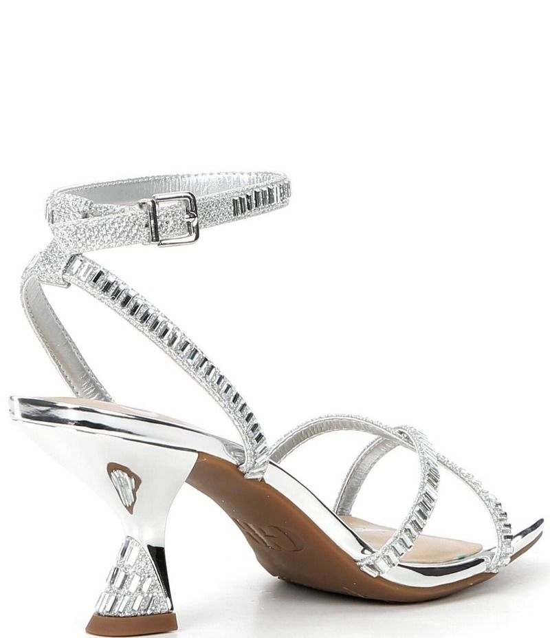 ジービー レディース シューズ サンダル プラスサイズ GB Plus1 Rhinestone Strappy Dress Sandals Silver シルバー