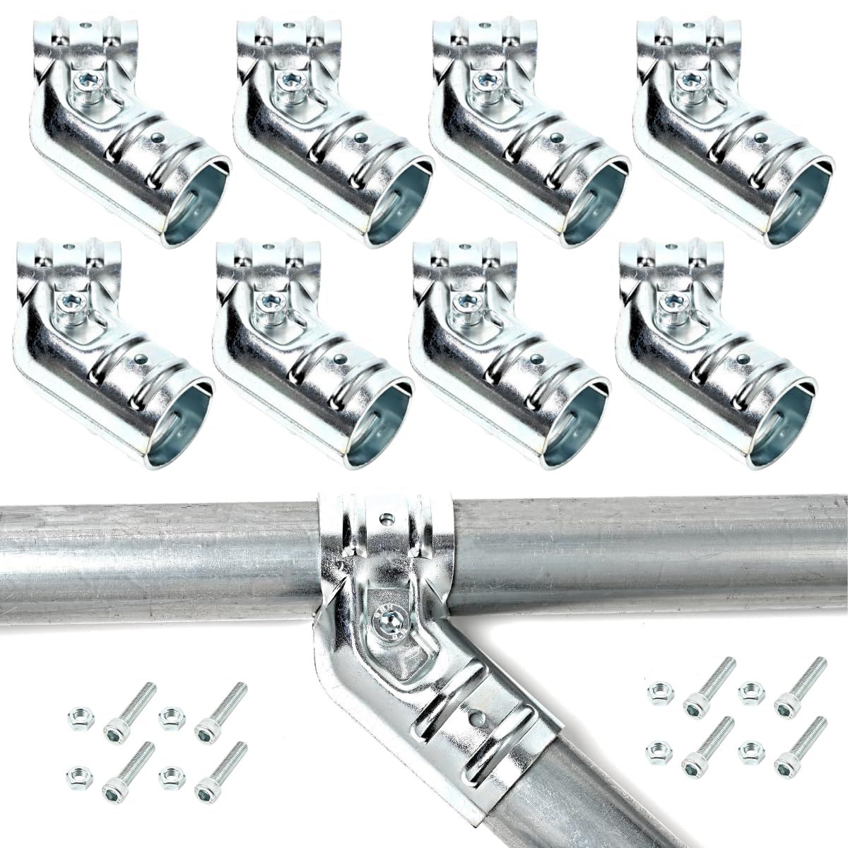 後付け分割型単管パイプジョイント 8個セット 筋交い45度 Φ48.6mm用 NTY-TA15 | 補強金具, 柱の揺れ対策, ビス止め, 単管クランプ継手, 小屋倉庫自作DIY★m e3741e25