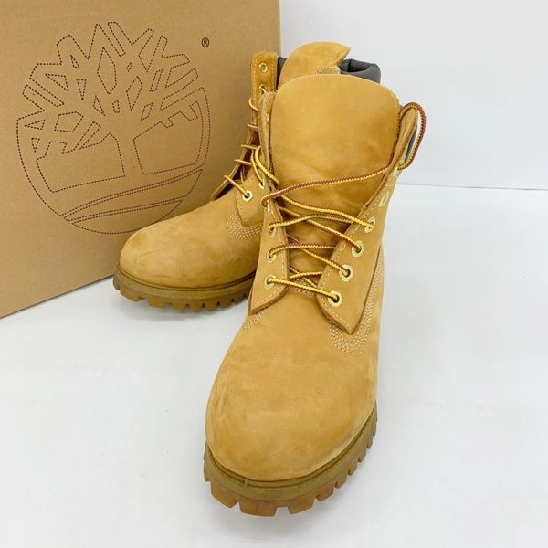Timberland ティンバーランド 6インチ プレミアム ウォータープルーフ ブーツ ワーク 10061 メンズ 7.5インチ ベージュ 靴 DF19605■