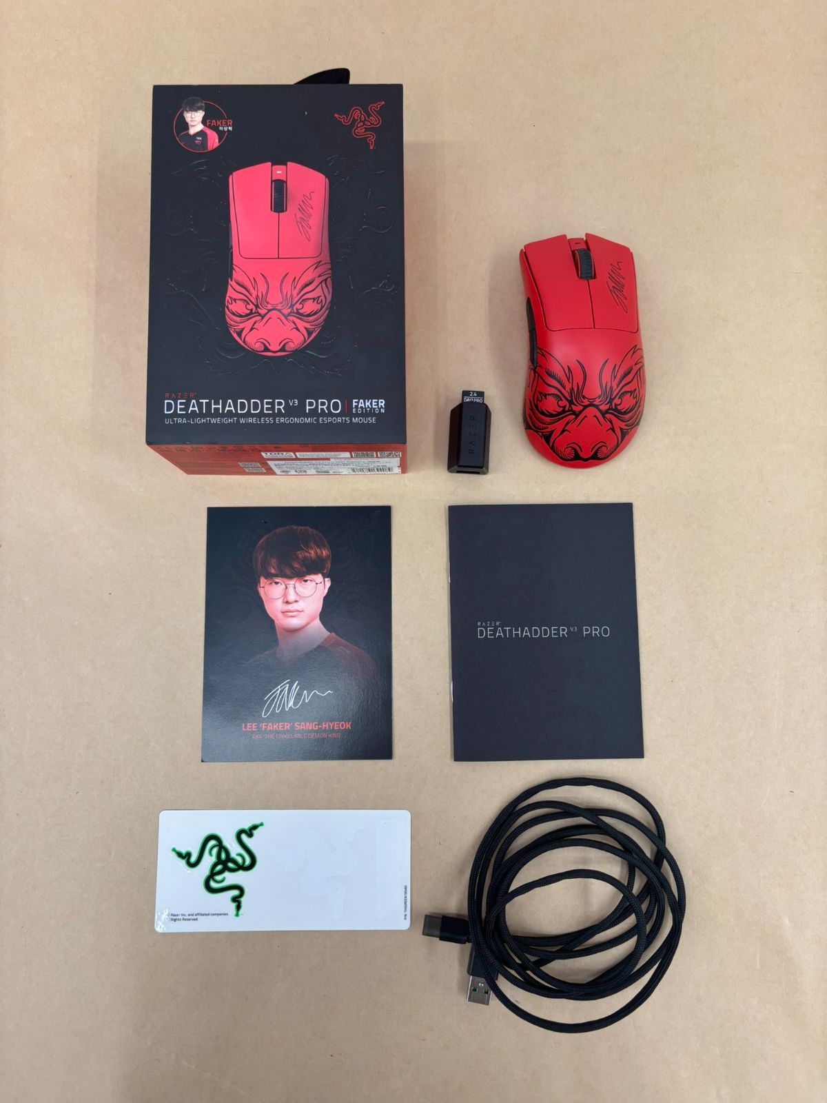 PC周辺機器 Razer DeathAdder V3 Pro Faker Edition 箱イタミ、ヤケ