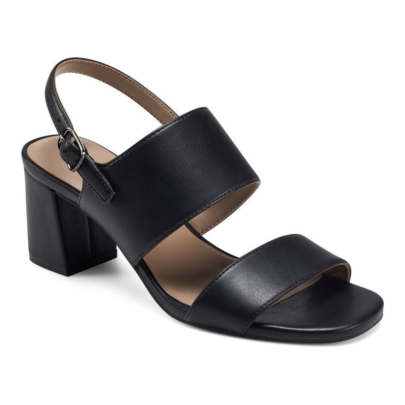 エアロソールズ レディース シューズ サンダル ヒール Aerosoles Emmex Womens Heeled Sandals Black Pu ブラック