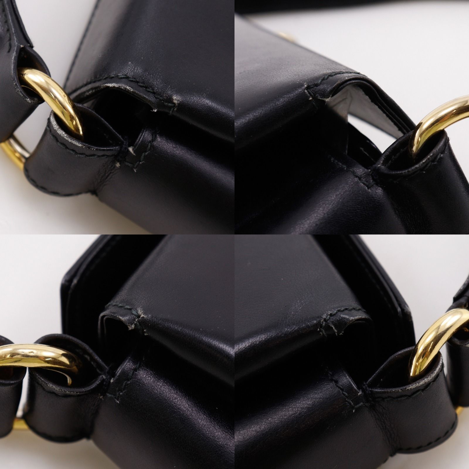 GUCCI】グッチ オールドグッチ ヴィンテージ レザー 黒 レディース