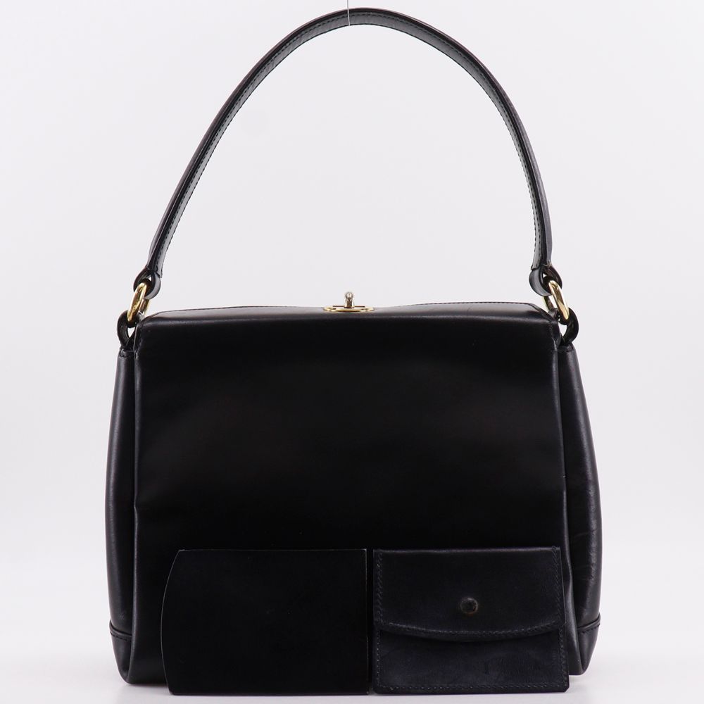 GUCCI】グッチ オールドグッチ ヴィンテージ レザー 黒 レディース