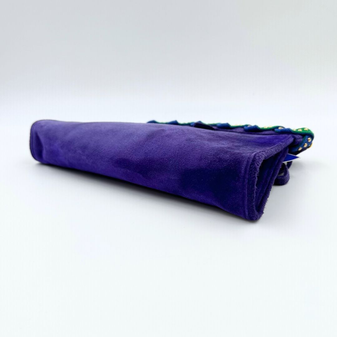美品】Yves Saint Laurentスエード スタッズ ショルダーバッグ - メルカリ