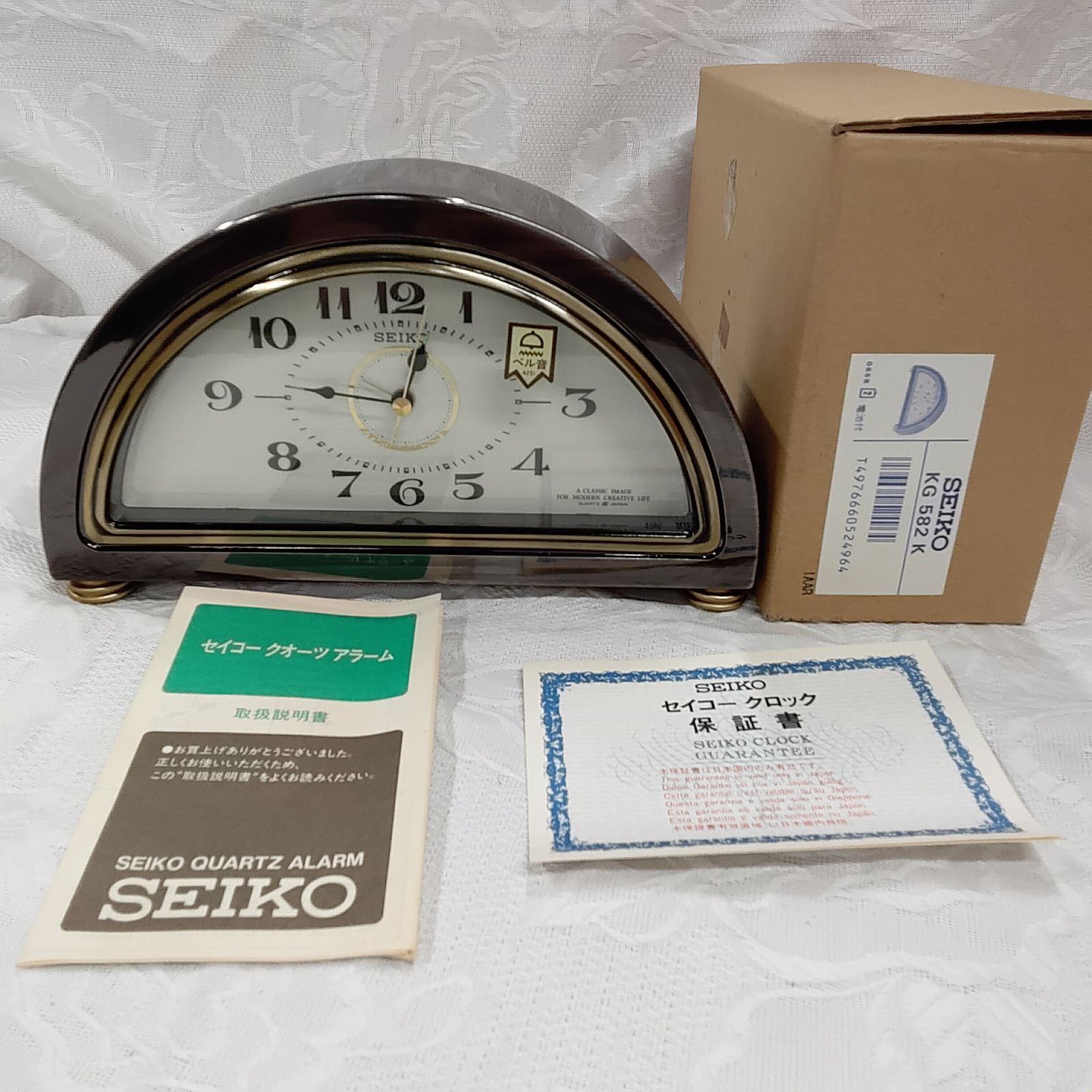 未使用 SEIKO クォーツ時計 KG582K 置時計 セイコー 日本製 インテリア