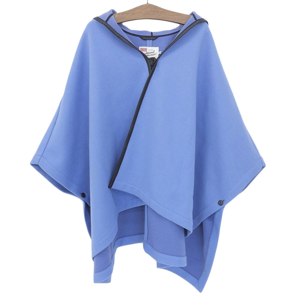 TRADITIONAL WEATHERWEAR　トラディショナルウェザーウェア　ウール混 ポンチョ ジャケット レディース ブルー F　F