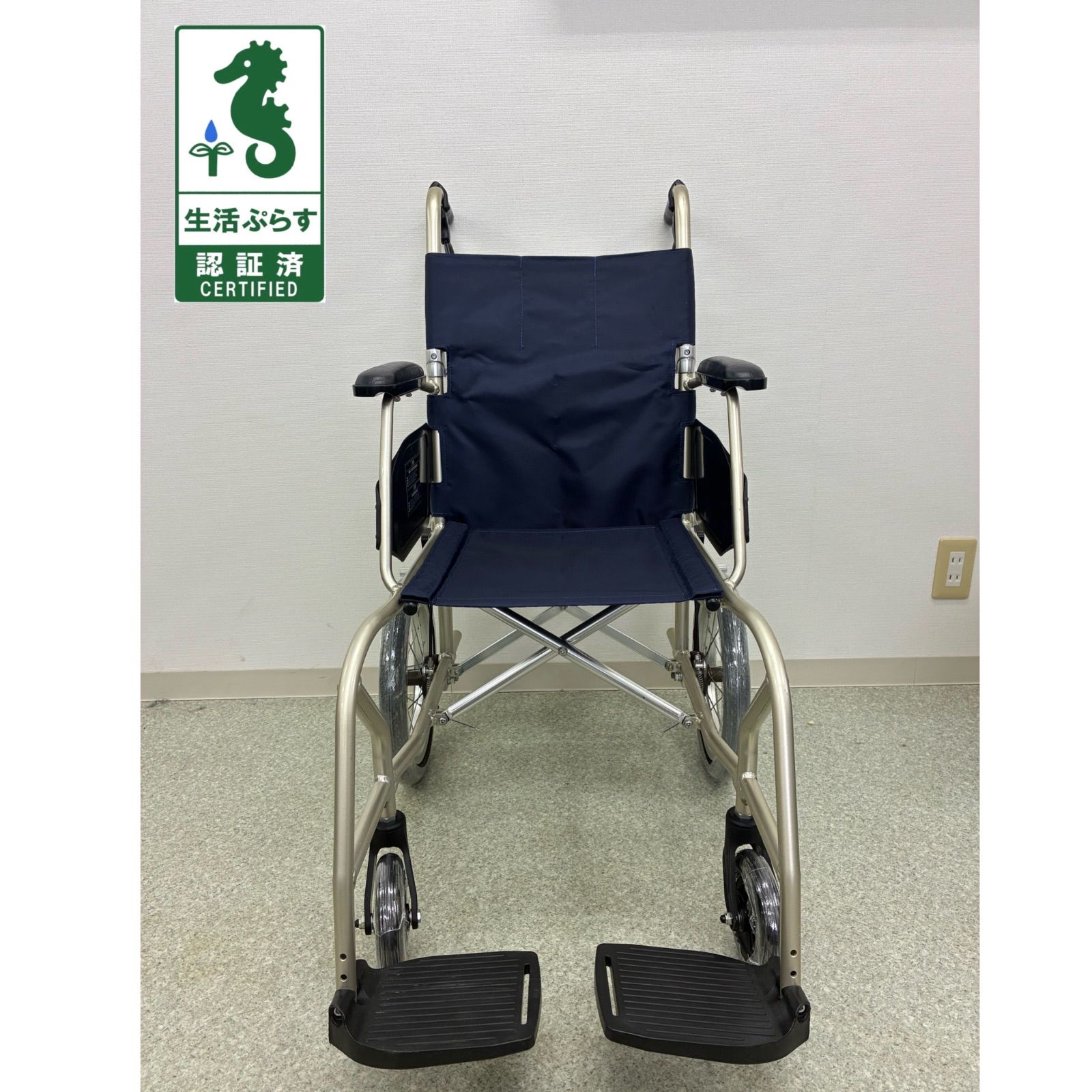 介助式標準型車いす：ライクルR 40幅 ネイビー