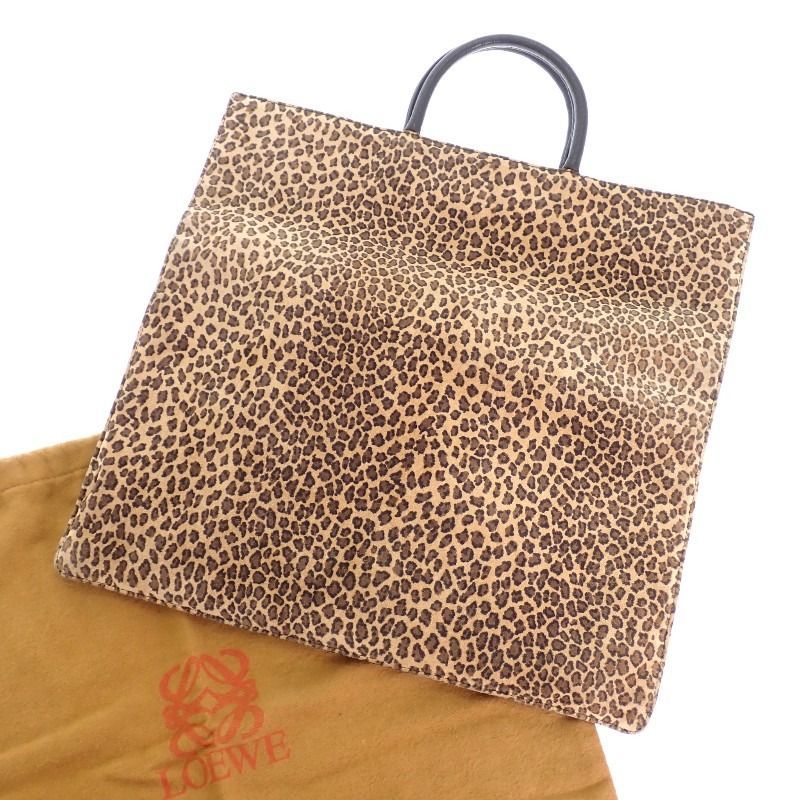 ☆多少使用感あり☆ ロエベ LOEWE アナグラムレオパード トートバッグ