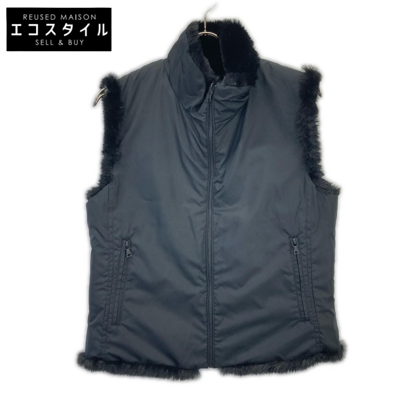 HYSTERIC GLAMOUR　ヒステリックグラマー　01243AV02 ブラック HYSTERIC INC リバーシブルファーベスト　M