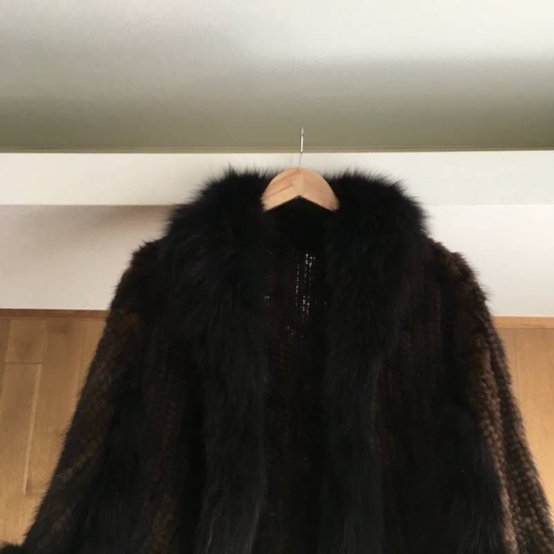 極美品 ミンク MINK ミンクファー ファートリミング ポンチョ コート